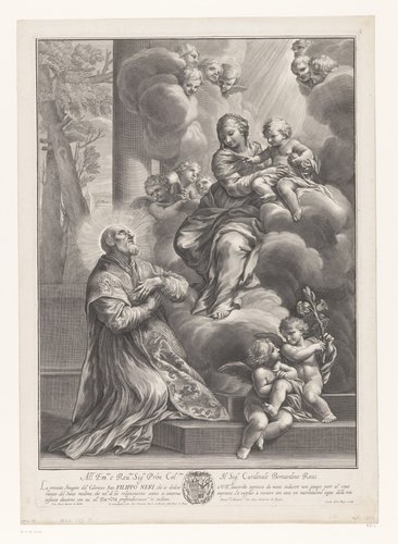 Filippo Neri in aanbidding voor Maria en Kind