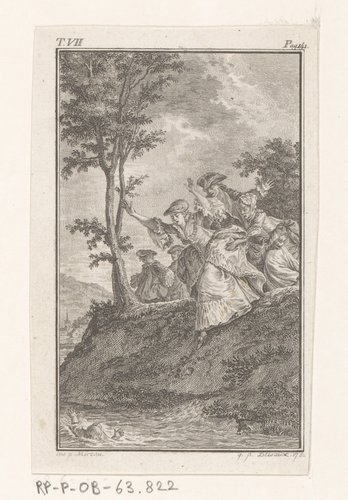 Wandelaars schieten een drenkeling te hulp