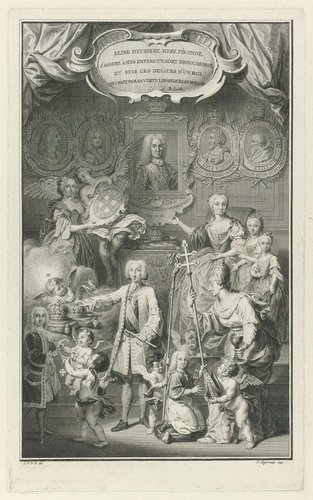 Ferdinand VI als opvolger van Filips V ten midden van zijn familie by Pieter Tanjé