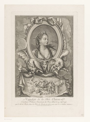 Portret van Claire-Josèphe Léris, of Mademoiselle Clairon