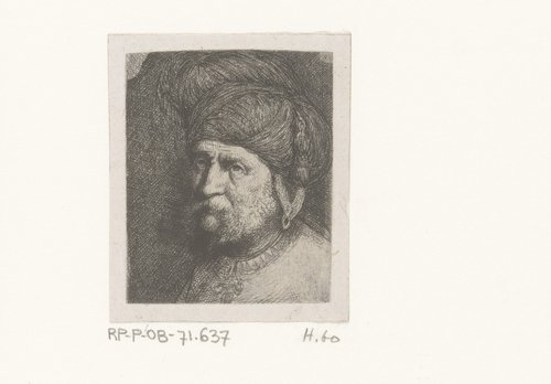 Kop van man met snor en tulband