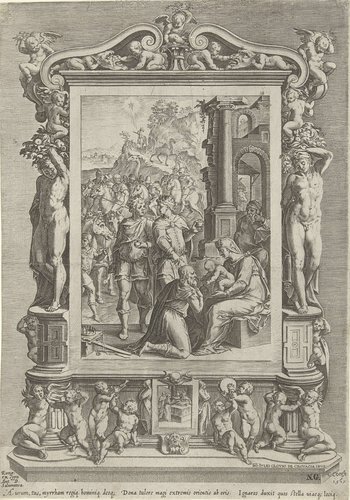 Aanbidding door de koningen by Cornelis Cort