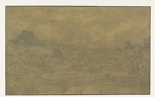 Valley with a River and a Town with Four Towers