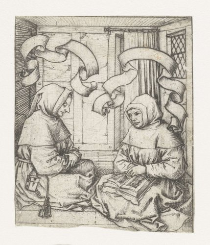 Twee monniken by Meester van het Amsterdamse Kabinet