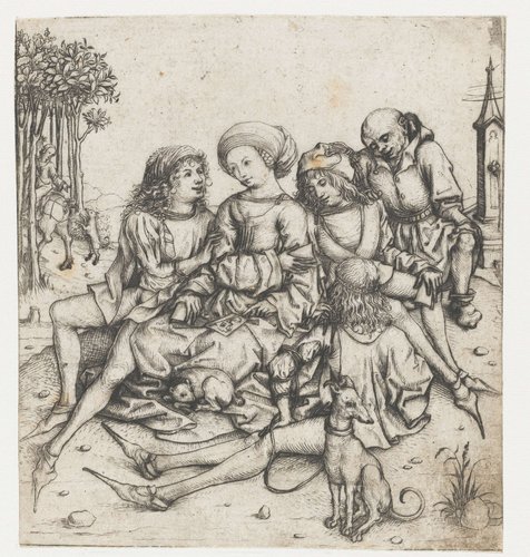 Kaartspelers by Meester van het Amsterdamse Kabinet