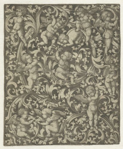 Ornament met putti by anonymous