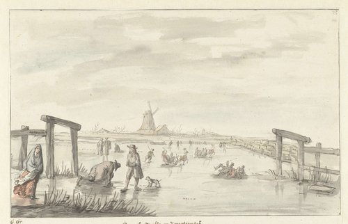 Wintergezicht te Boom, van het Zwarte Water bij Zwolle