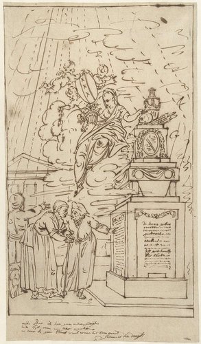 Figuren bij een grafmonument