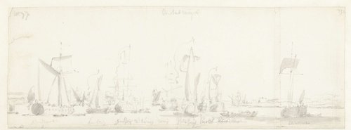 De tocht van de Engelse koning Karel II over de Thames naar Sheerness en Chatham op 27 Augustus 1681