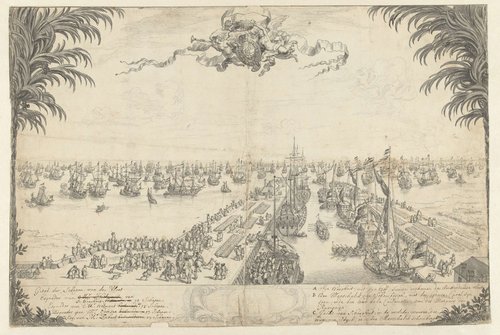 De vloot van de prins in de haven van Hellevoetsluis, 1688