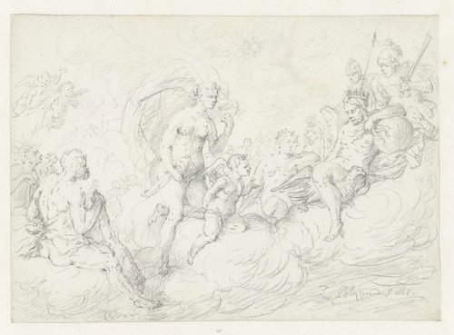 Cupido smeekt Jupiter om Psyche te mogen huwen