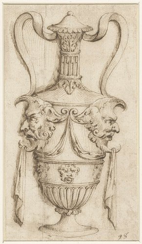 Vaas met mascarons op de schouders