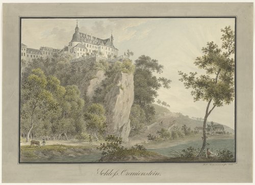Gezicht op het slot Oranienstein