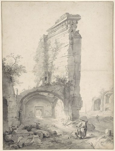 De zalving van David tussen ruïnes van het Forum Romanum