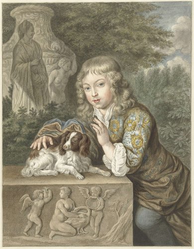 Jongen met hondje by Abraham Delfos