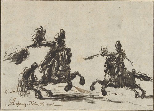 Twee schietende ruiters
