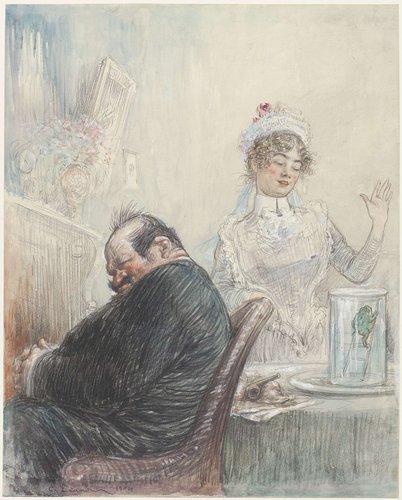 De grijsaard en de kikker by Charles Lucien Léandre