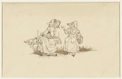 Zeven pentekeningen van dierfabels van Wilhelm Koller