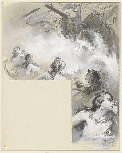 Meerminnen in de golven by Louise Anne Saint