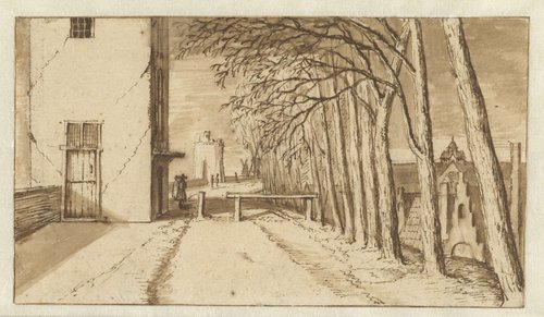 View along the City Wall of Utrecht, from the South, with the Smeetoren (‘Blacksmiths’ Tower’) on the Left and the Mariakerk in the Distance on the Right