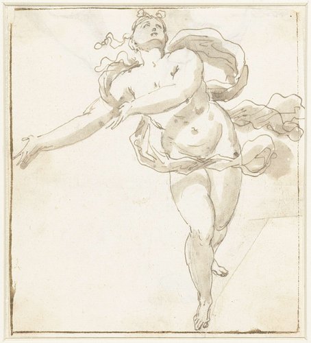 Allegorische vrouwenfiguur (Fortuna?) met wapperende sjerp by Valentin Lefèbvre
