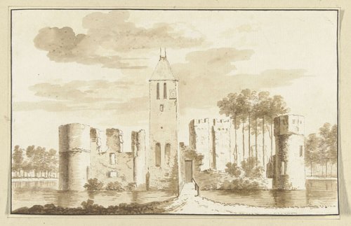 Ruïne van het kasteel te Egmond binnen