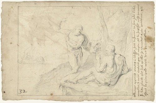 Minerva verschijnt aan Odysseus in de gedaante van diens zoon Telemachus by anonymous