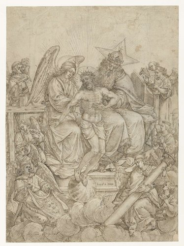 Genadestoel omringd door engelen by Jacques de Gheyn (I)