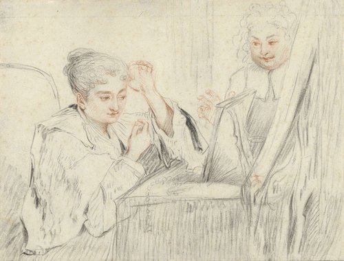 Rosalba Carriera (?) aan haar toilet