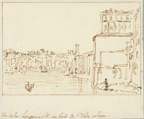 Gezicht op de Tiber in Rome bij de Longara