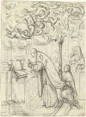 Een priester tijdens de consecratie