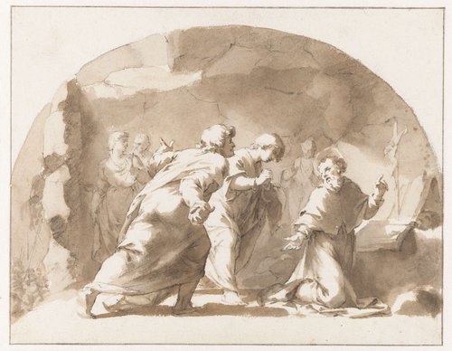 De H. Gregorius (?) in een grot