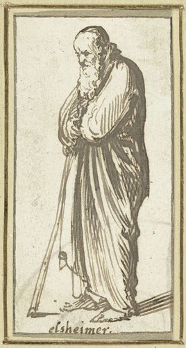 Oude man in lang gewaad