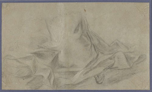 Schets voor het kleed van een knielende priester