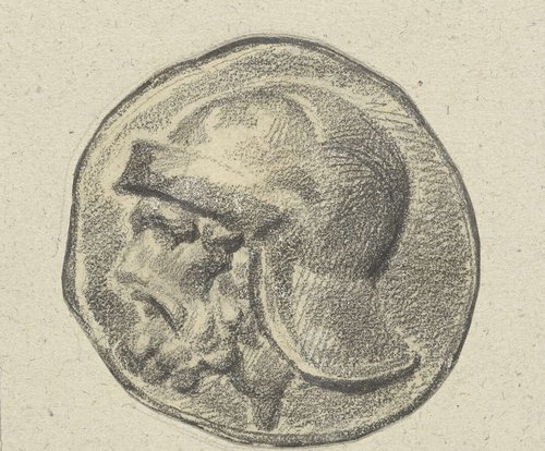 Krijger met helm by Eugène Delacroix