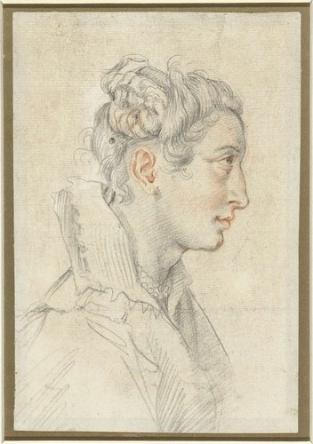 Portret van een onbekende jonge vrouw in profiel