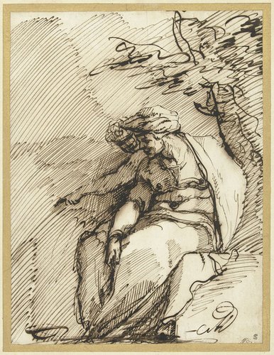 Sibylle met een genius onder een boom