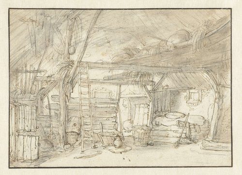 Interieur van een boerenschuur