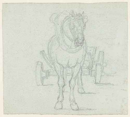 Paard voor een sleperskar
