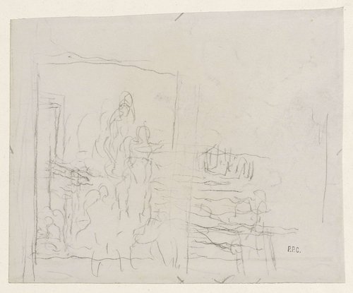 Compositieschets voor een figurenrijk stuk