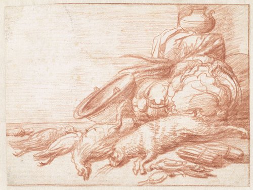 Stilleven met haas en gevogelte