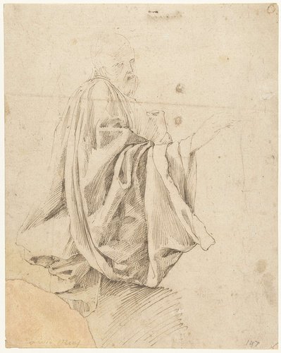 Studie voor een knielende figuur