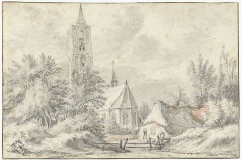 Gezicht op de kerk te Soest