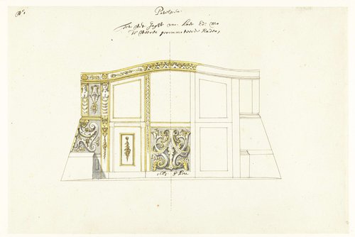 Interieurdecoratie van statenjacht met ornamenten