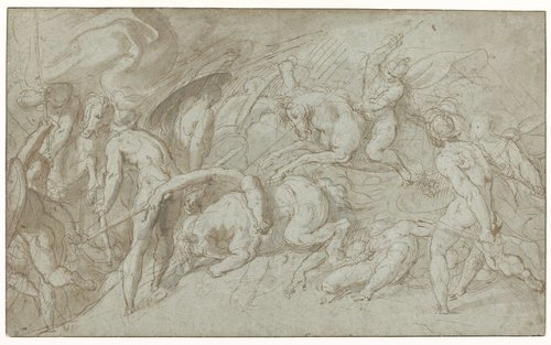 Naakte krijgers in gevecht