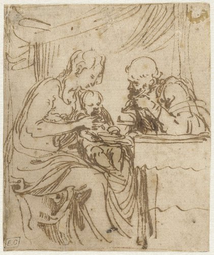 De Heilige Familie bij de maaltijd