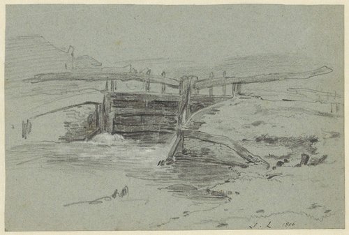 Sluis in een landschap