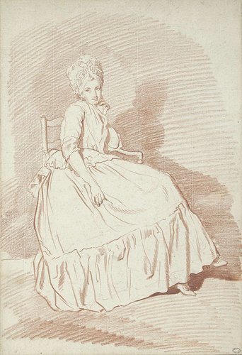 Figuurstudie van een zittende vrouw, mogelijk Louise-Charlotte Marini