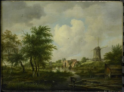 De vervallen wal te Amsterdam met de Weteringpoort, gezien over de Buitensingel