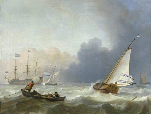 Rough Sea with a Dutch Yacht under Sail